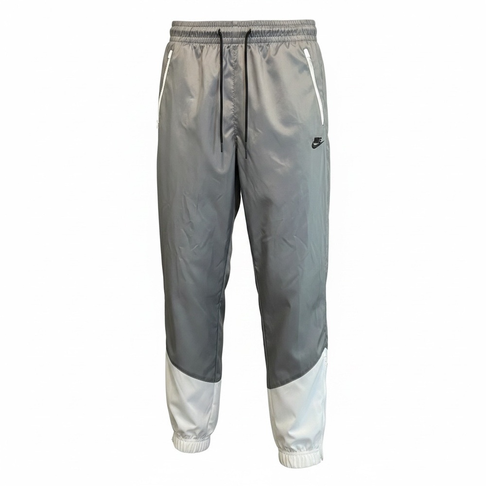 Nike Gray White Windbreaker Tracksuit Set Jacket Pants NEW - Picture 3 of 13